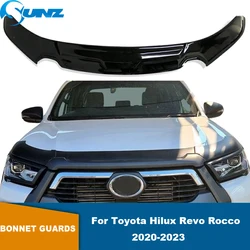 Acrylic Car Bonnet Protector For Toyota Hilux Revo Rocco 2020 2021 2022 2023 Hood Deflector Bug Shield Tinted Guard Accessories