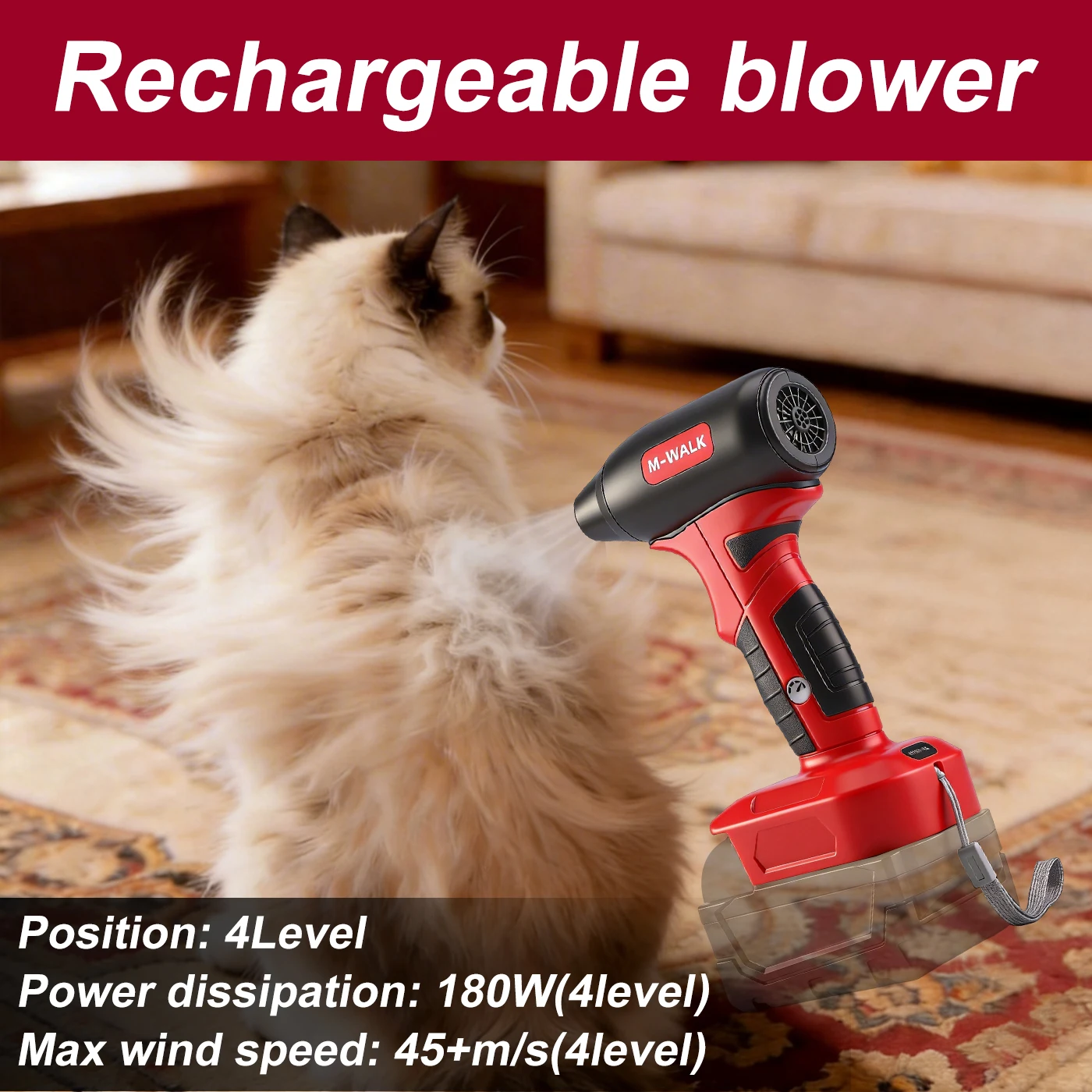 M-WALK 45M/S Brushless Turbo Jet Fan Cordless Electric Air Blower Violent Handheld Power Tool For Milwaukee 18V Battery Pins
