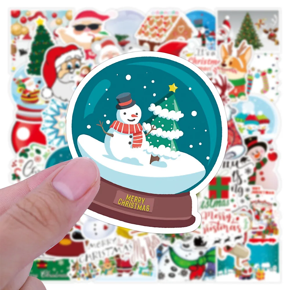 10/30/50PCS Cartoon Christmas Stickers Graffiti Luggage Computer Car Guitar DIY Scrapbook Wall Sticker Toys Decoration Wholesale