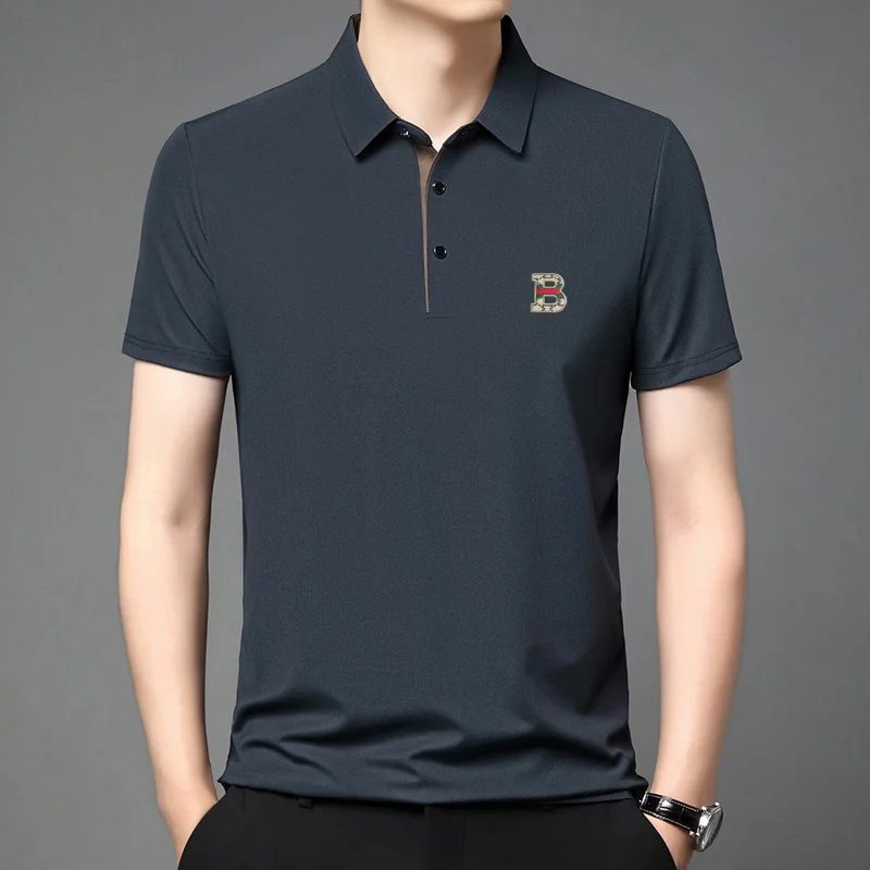 

2025Summer New High end Fashion B Logo Short sleeve POIO Shirt for Men's Casual Comfort Breathable T-shirt Casual Men's Clothing
