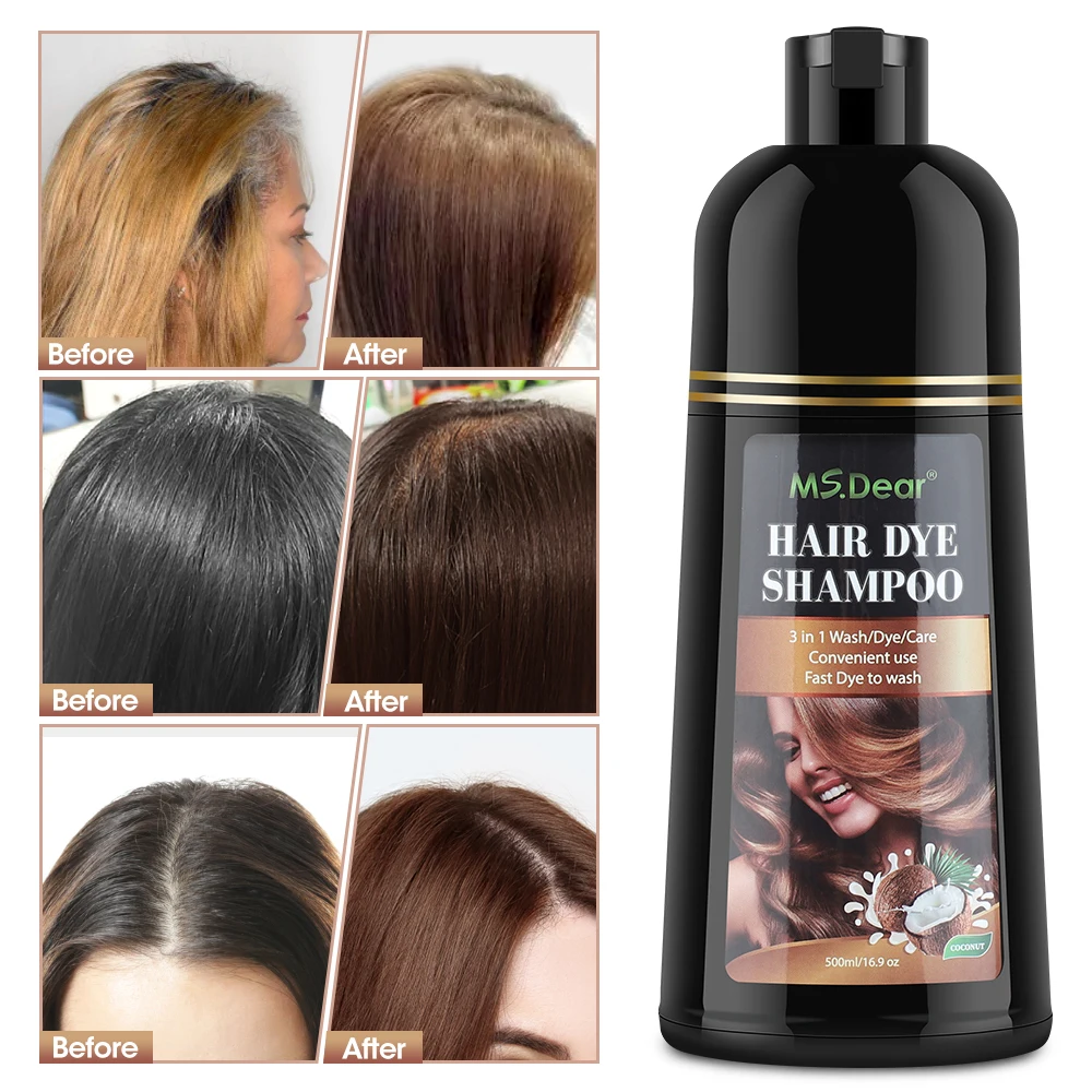 Tinte para el cabello rápido Natural orgánico, solo 5 minutos, esencia de planta Noni, champú para teñir el cabello negro, para cubrir el cabello