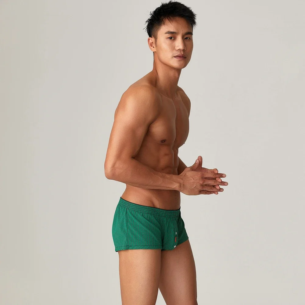 Seobeanメンズ軽量チェック柄パジャマショーツ、快適なパジャマ、カジュアルトラックスーツ、サマースタイル