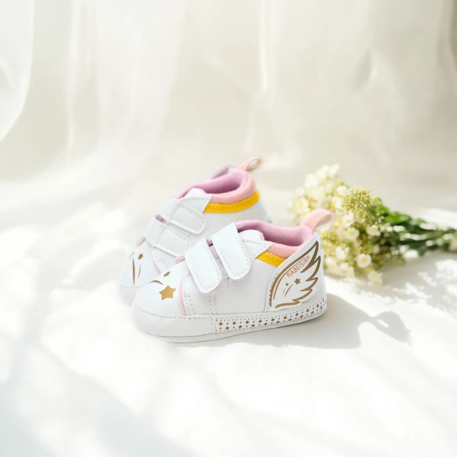 Baby shoes, sports shoes, baby walking shoes, white shoes, 0-6-12-18 months, anti slip, breathable, original exclusive design