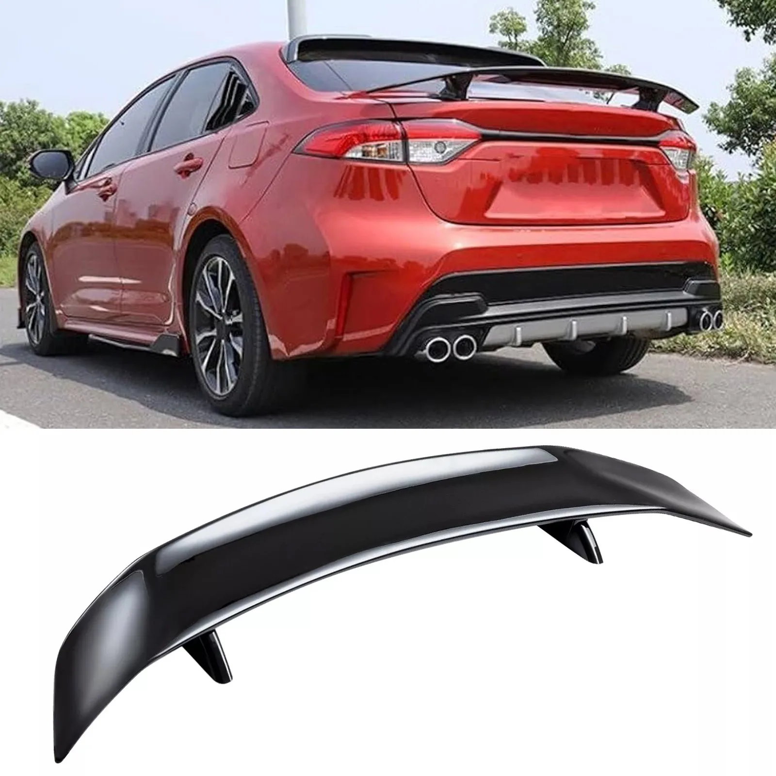 

Для Toyota Corolla Sedan: 46-дюймовый задний спойлер (антикрыло) Racing GT, глянцевый черный