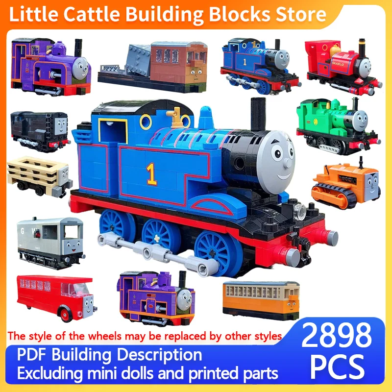 Popular Anime City Car Model MOC Building Bricks Steam Locomotive Modular Technology Gifts Holiday Assemble Children Toys Suit