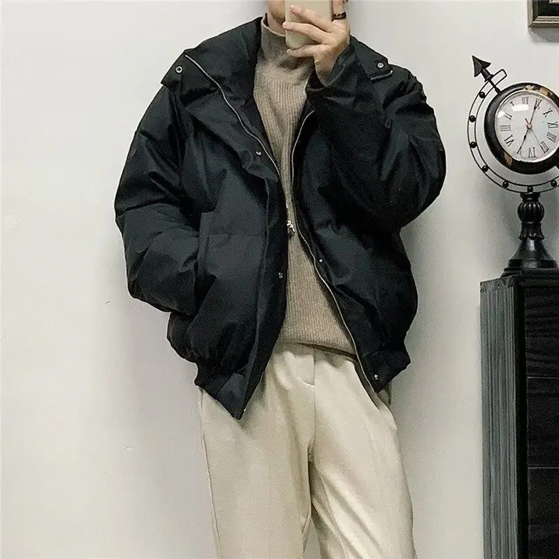 

American Retro Men's Cotton Jaet Stand Collar Loose Fit Thi Warm Casual Outerwear Winter New Sle Faionable Brand