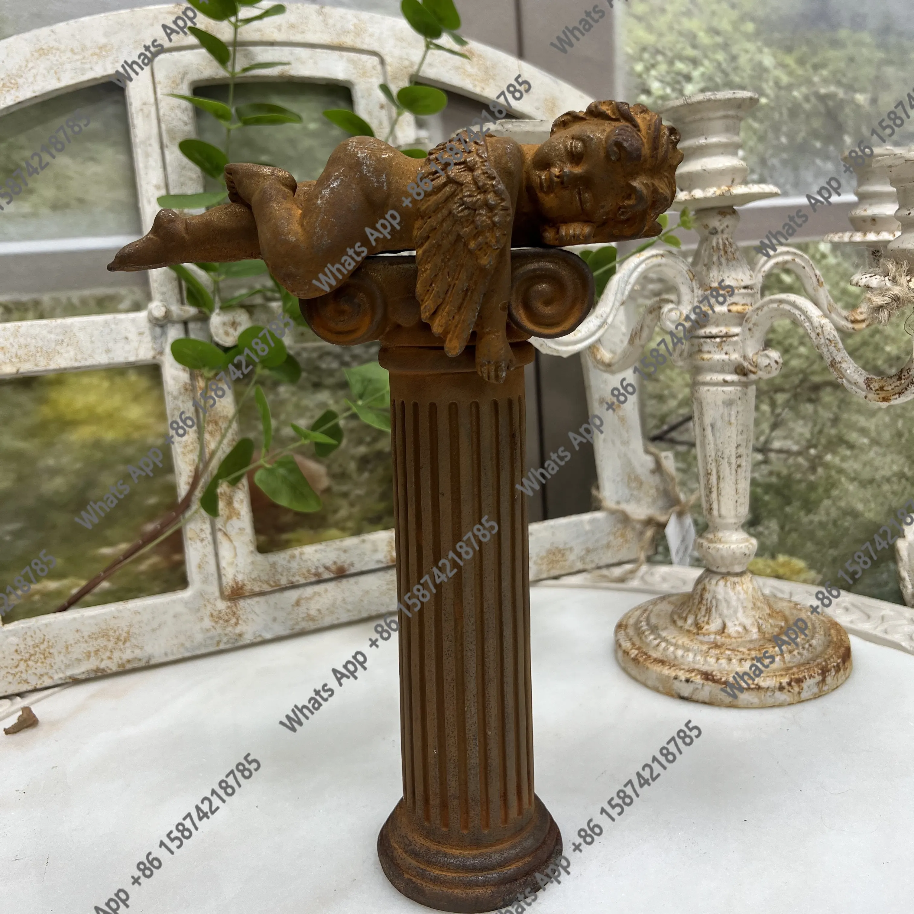 Craft cast iron Roman column base ornament balcony windowsill terrace garden gardening villa foreign trade export