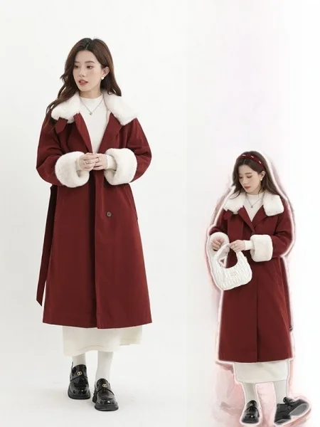 

Куртка-ветровка женская зимняя красная больших размеров, новинка к Новому году, с завышенной талией, свободного кроя, утепленная, средней длины, в корейском ретро-стиле