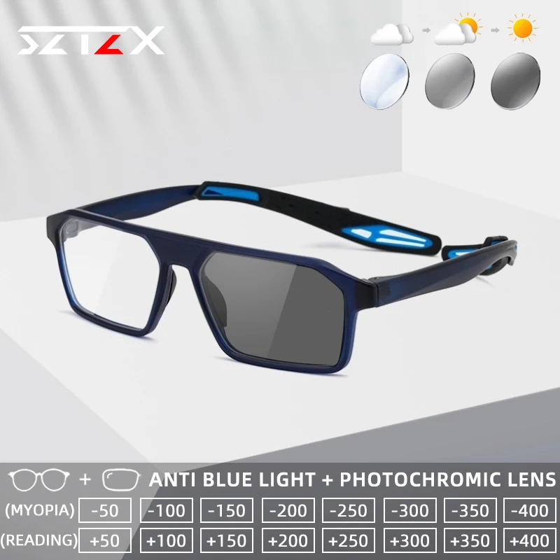 

Спортивные силиконовые очки SZTZX с противоскользящим покрытием, съемные, для тенниса, велоспорта и активного отдыха, с прогрессивными линзами для коррекции зрения.