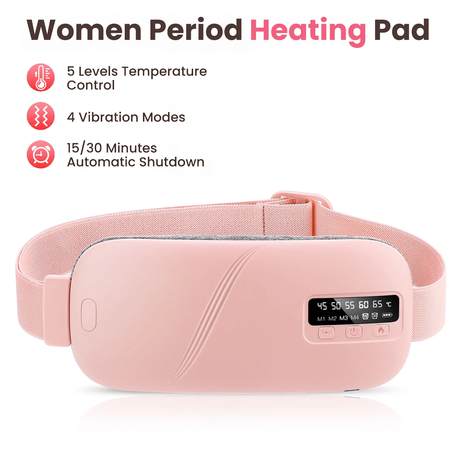 

Электрическая грелка для менструальных спазмов, облегчение боли, грелка для матки, пояс для согревания живота, вибрационный массажер для живота