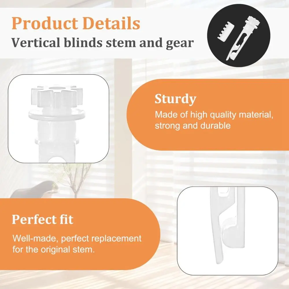 Vertical Blind Track Repair Set Replacement Stem Gear Accessories Durable White Parts For Window Maintenance