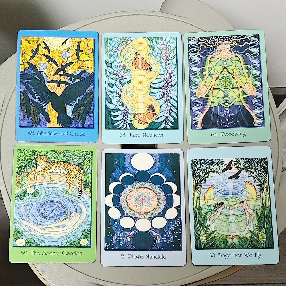 بطاقات الهندسة المقدسة للمسار البصري 64 قطعة بطاقات أوراكل دمج الرياضيات والعلوم والروحانية 10.4*7.3 سنتيمتر #6