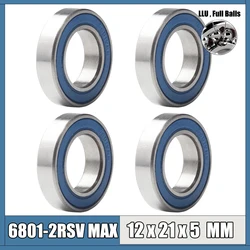 6801 2RSV MAX Bearing 12*21*5 mm 4Pcs Full Balls Bicycle Pivot Repair Parts 6801 2RS RSV Ball Bearings 6801-2RS 6801LLU