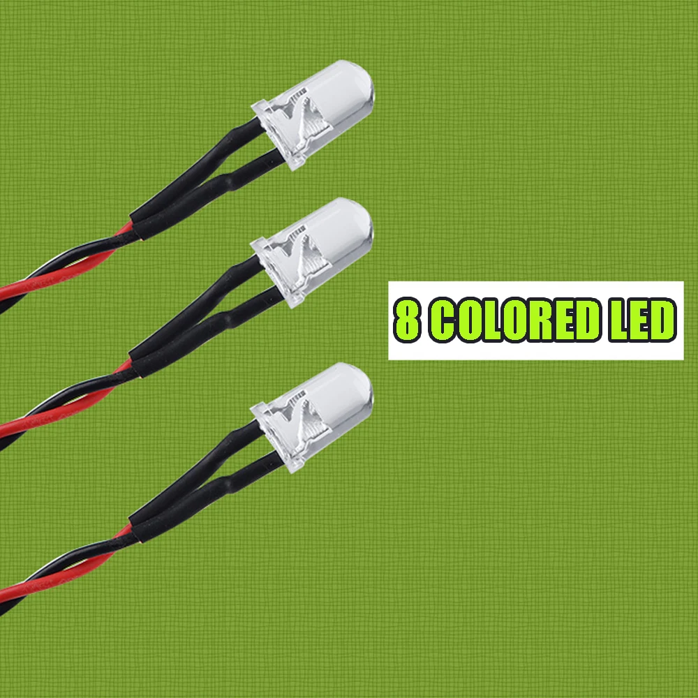Sistema de iluminação rc 8 led flash lâmpada noite navegação luz conjunto 30ma corrente para rc asa fixa avião helicóptero acessórios