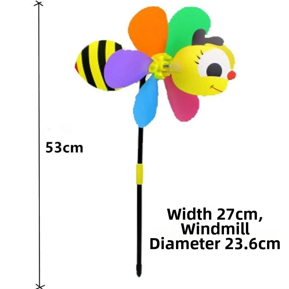 Colorful Cartoon Windmill Plastic Three Dimensional Animal Bee Six Colors Windmill Wind Spinner Home Garden Decoration