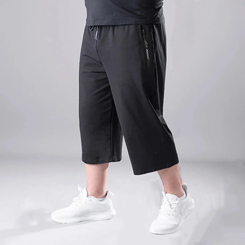 Celana Pendek Pria Ukuran Besar Celana Olahraga Longgar Panjang Lutut Musim Panas Celana Pendek Basket Jogger Cepat Kering Kasual Pria Fitness