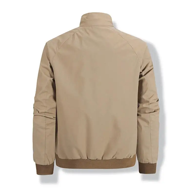 Men's Autumn Comfortable Jacket Oversized Simple Breathable Stand Up Collar Casual Loose Fit Coat Personalized Printed Logo