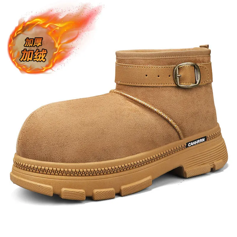 

Winter Men's Snow Boots Thicken Warm Plush Cotton Shoes for Men Woman's Outdoor Casual Platform Short Booties Botas Para Hombre