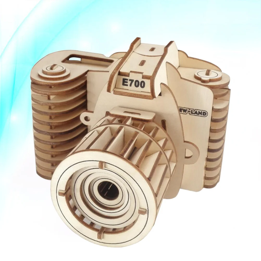 

Деревянный 3D-пазл в виде камеры для самостоятельной сборки: развивает творческие способности и моторику — идеальный подарок для детей