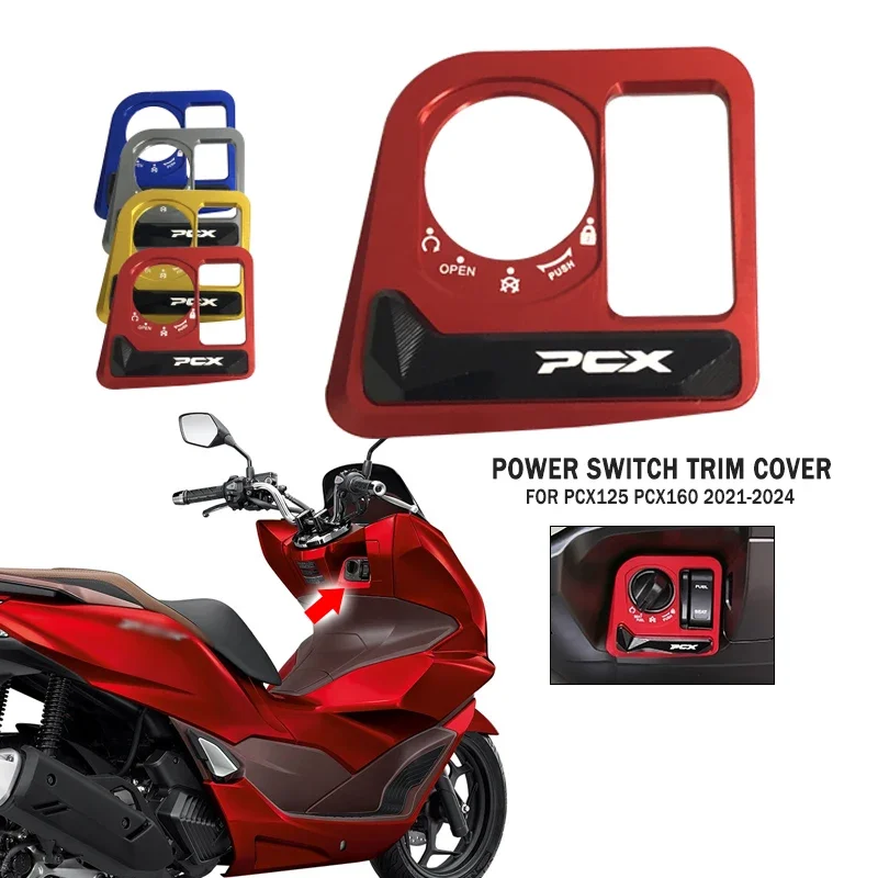 Akcesoria PCX CNC pokrywa wyłącznika zapłonu CNC elektryczny zamek do drzwi osłona przycisku Protector dla HONDA PCX125 PCX160 2021-2024 pcx160