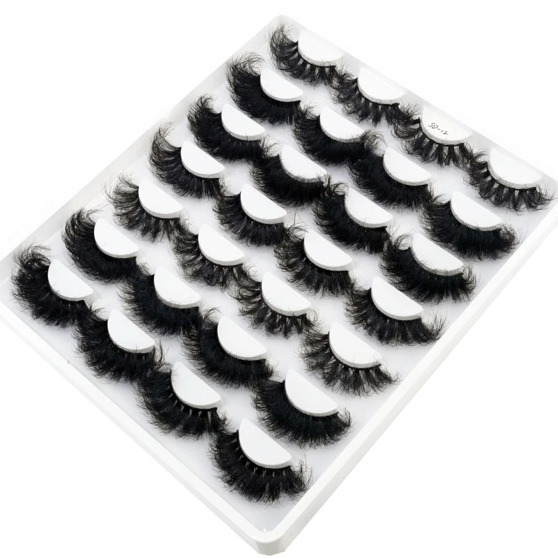 HBZGTLAD 14 Paar Wimpern 25mm Kunstnerz-Wimpern Langanhaltende Flauschige Nerzwimpern Dramatische Volumen-Wimpernverlängerung Dick Lang – Detail 32