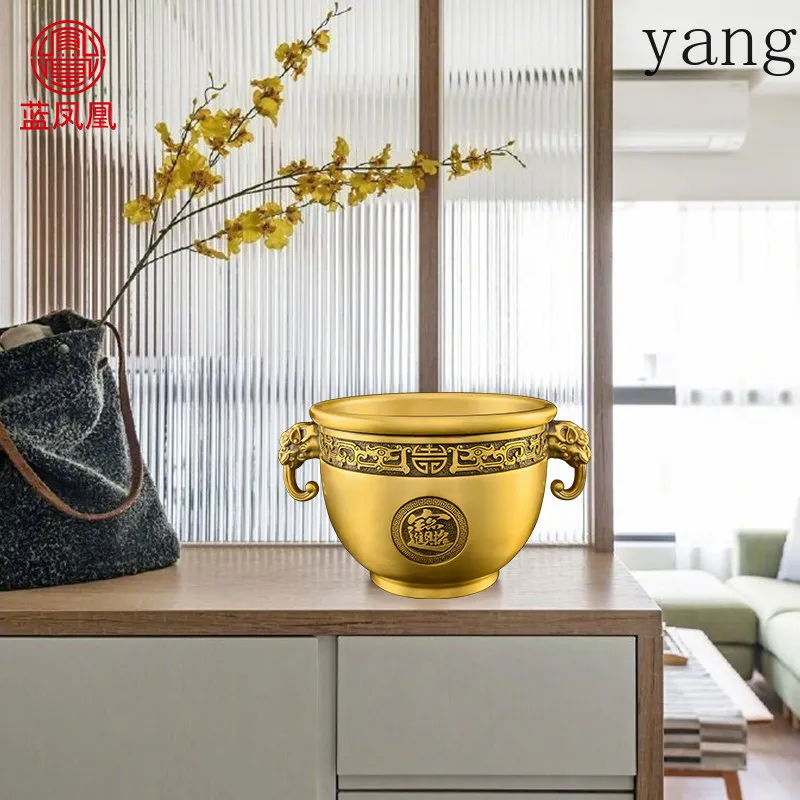 cx elephant trunk cylinder cornucopia brass treasure cylinder ornament living room entrance wine cabinet decoration