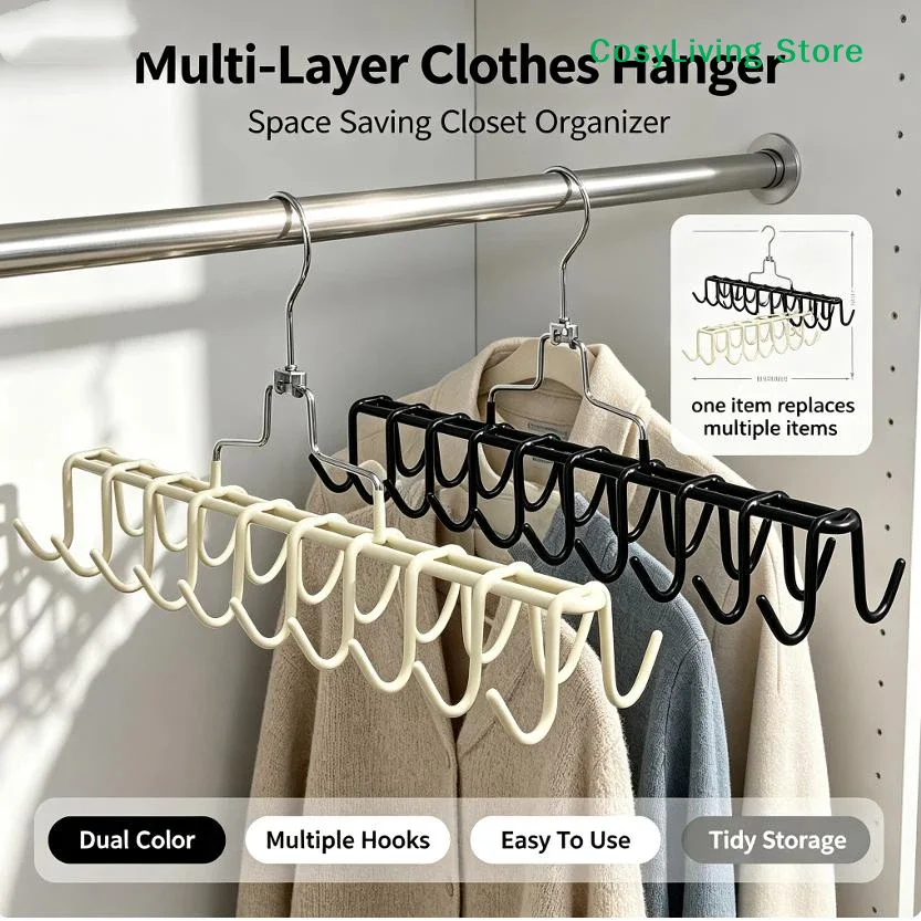 [CL]1Pcs Double-sided Hat Rack Ins Style Cap Organizer With 20 Hanging Hooks For Dorm Closet Wall Mounted Baseball[CL]