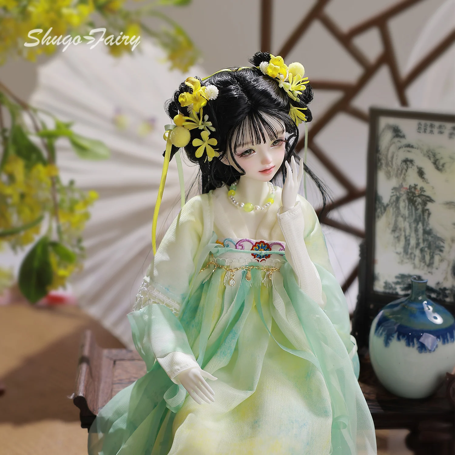 1/4 BJD コティ A シュガーフェアリー キンモクセイ フラグランス フルセット 複雑なヘアピン & ポーズ可能なボディ 神話的な中国芸術人形