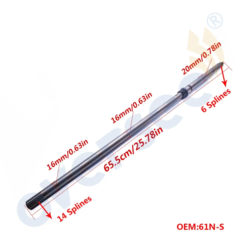 Short Driver Shaft Assy 61N-45510 for Yamaha 30HP 25HP 61N 61T Outboard Engine 61N-45510-00 Also for Parsun