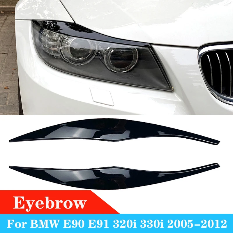 

For BMW 3 Series E90 E91 320i 330i Sedan Touring Car Headlight Eyebrow Eyelid Trim Eyebrows Eyelids Lids 2005-2012 Carbon Fiber