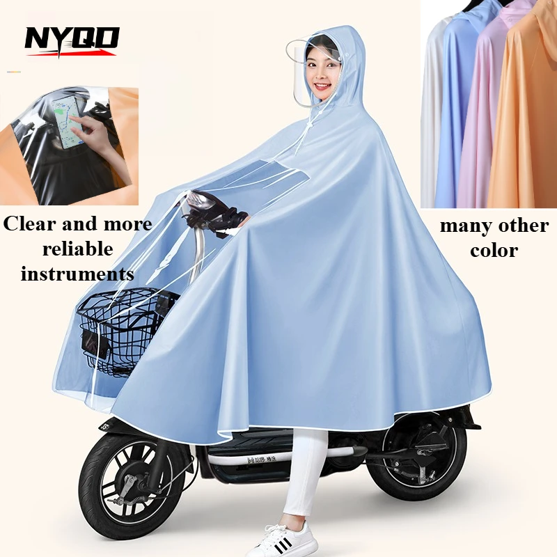 

Motorcycle Rain Poncho Full Body Cover Waterproof Reusable Cycling Raincoat for Electric Bike electric bike