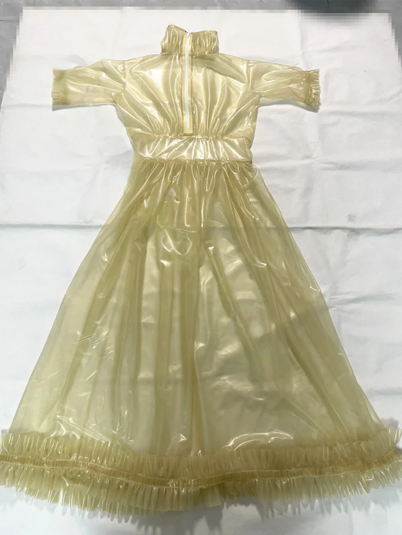 فستان سهرة نسائي مثير من اللاتكس على شكل حرف A فستان طويل للحفلات #4