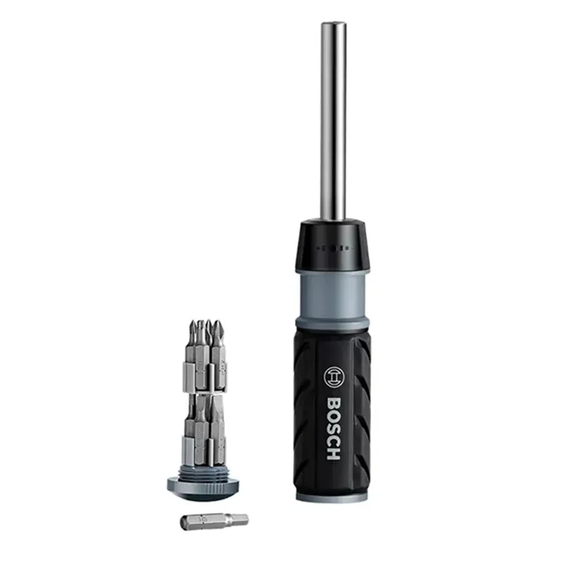 BOSCH 2607017653 Ratchet One Hand Integrated Screwdriver Set Multipurpose With Nine Screwdriver Head Hand Tool