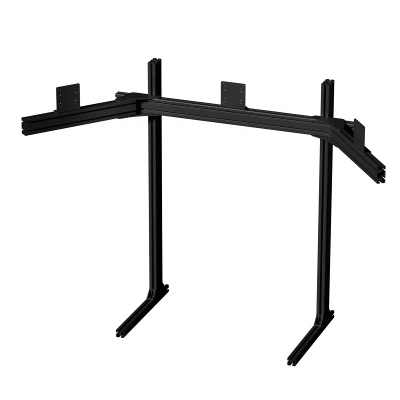 Wholesale sim racing rig cockpit three screen landing game black anodized aluminum single three monitor bracket