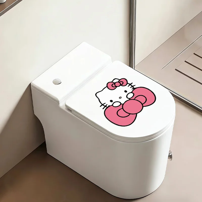 Sanrio Fashion Toilet Stickers, Waterproof PVC UV Printing Technology, DIY Decor for Toilet Glass Door and Suitcase view 4