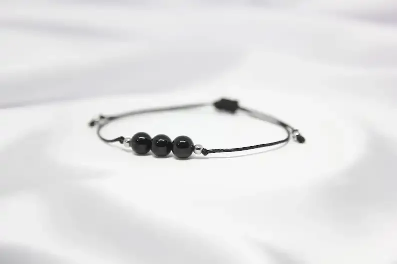 Black Tourmaline Protective Good Luck Healing Bracelet for Men