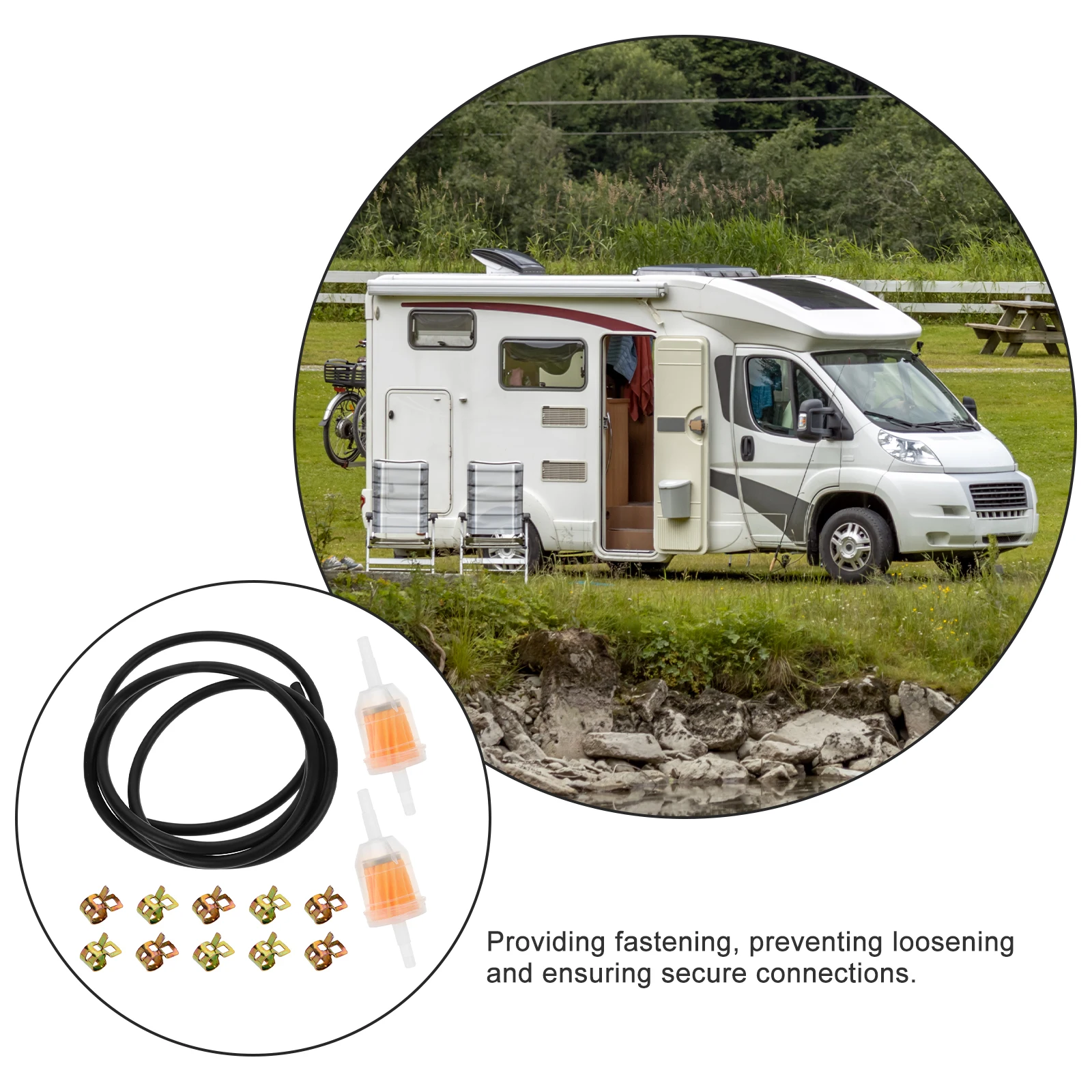 

1 set Fuel Line Kit Rubber Motorcycle Hose Clamps Filter Universal Parts Accessories Engine Components