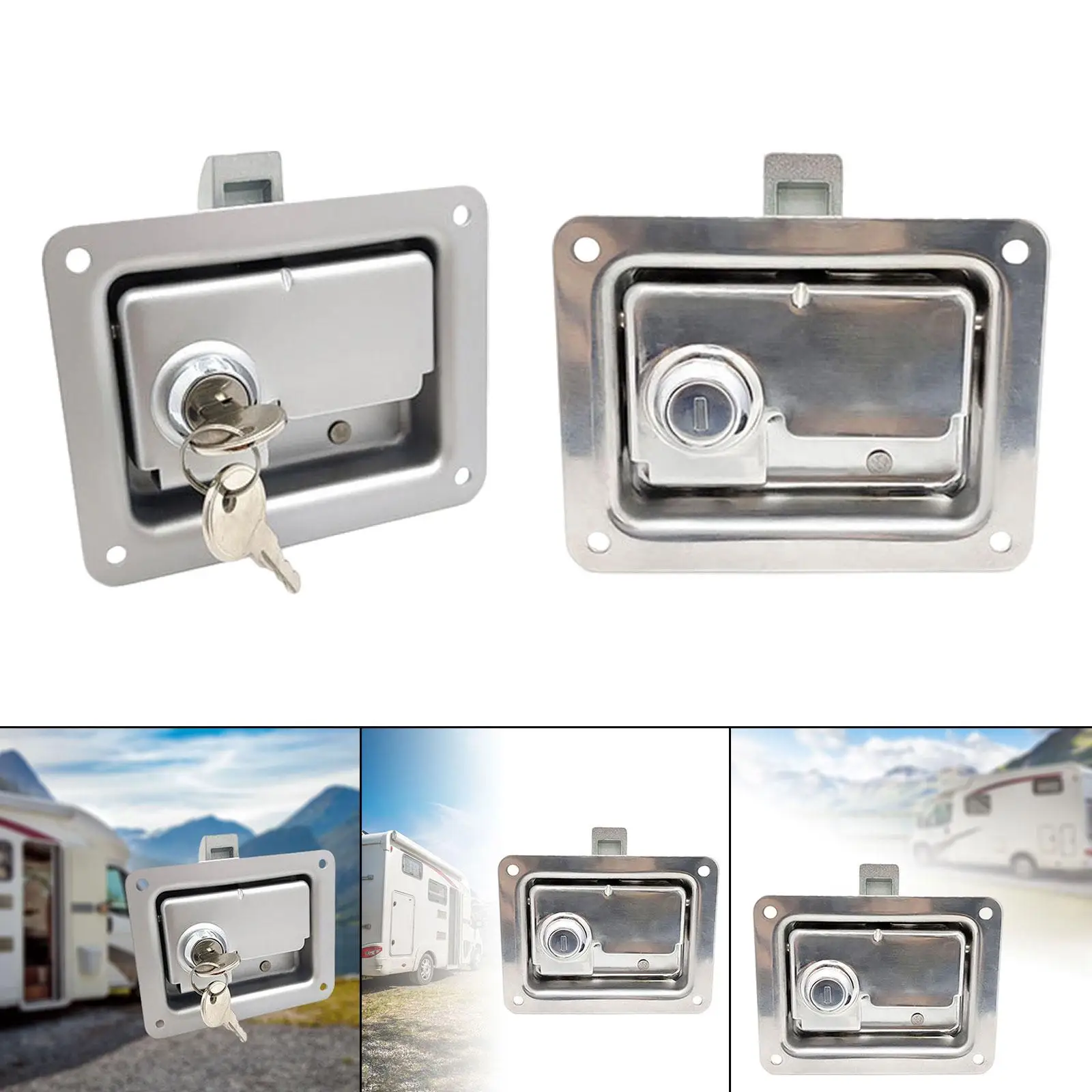 

RV Paddle Handle Tool Box Lock with Gasket Door Lock 11.3x8.8cm Stainless Steel