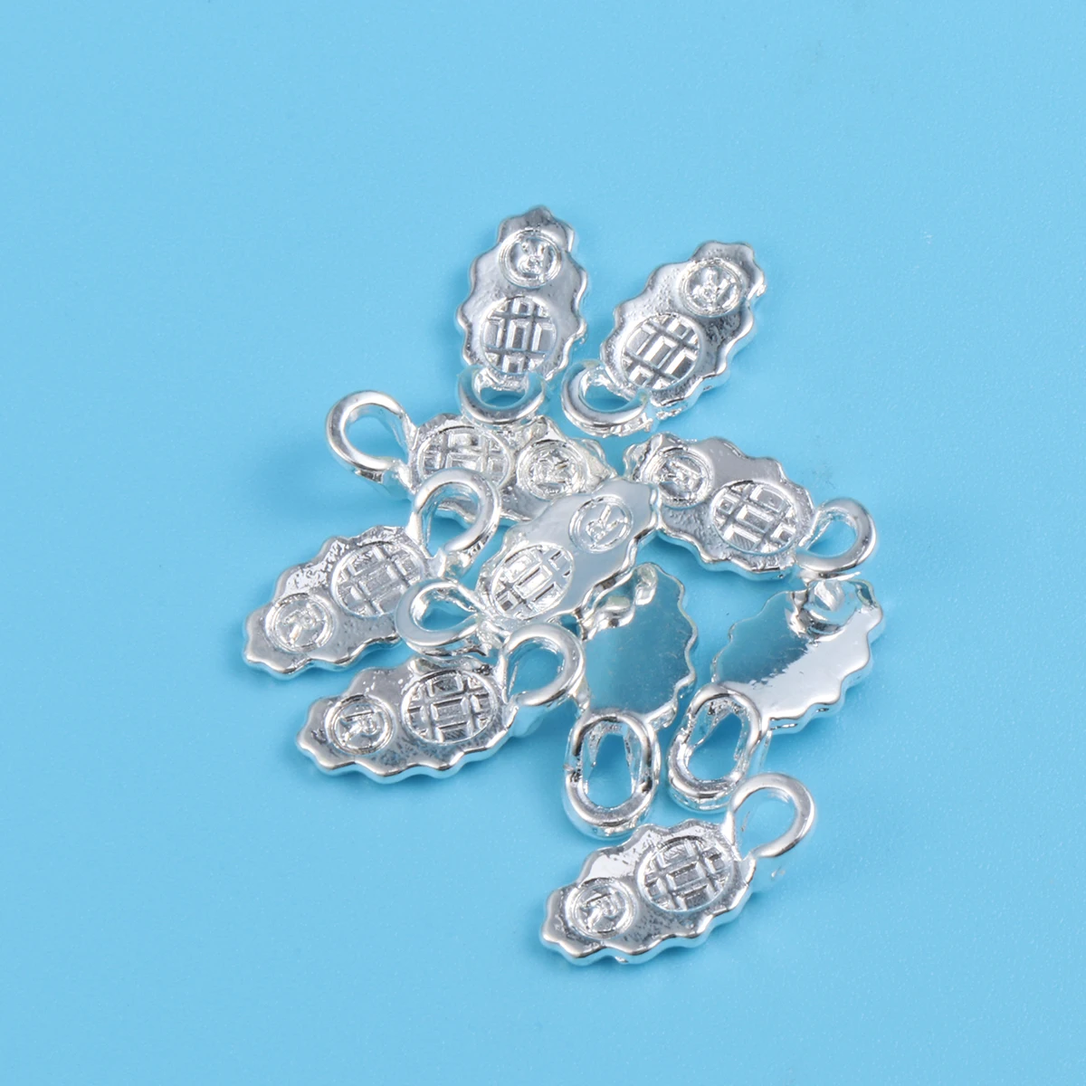 

30 Pcs Earring Bails Silver DIY Jewelry Making Materials Flat Glue Pendants Necklace Bracelet Crafting Supplies Accessories