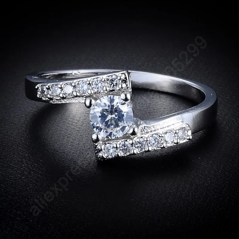 Luxury Pure 925 Sterling Silver Jewelry Cubic Zirconia Ring Wedding Engagement Rings Set Jewellery Supplier