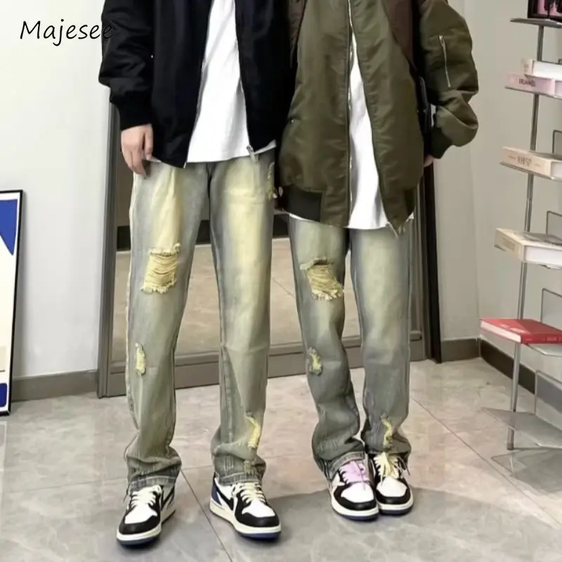 

Couple S-3XL Jeans Men Retro Autumn Fashion New Stylish Harajuku Streetwear Popular Loose Full Length Trousers All-match Korean