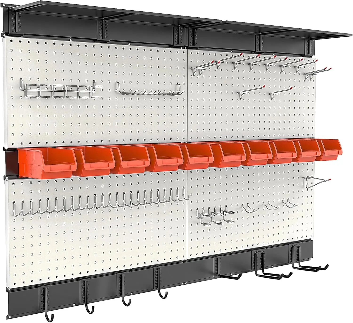 

Настенный органайзер Ultrawall Pegboard, 48 x 36 дюймов, для гаражного хранения с крючками, контейнерами и панелью для инструментов, 72 элемента, для эффективной организации домашней мастерской