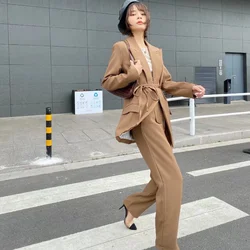 PB&ZA 2024 Spring New Women's Fashion temperament Commuter versatile casual suit jacket+pleated pants set