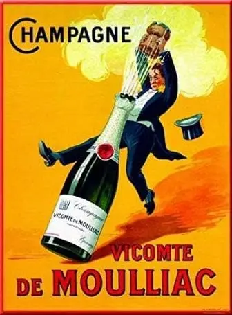 Kexle French Metal Sign Retro AD VICOMTE DE MOULLIAC Champagne Retro Vintage 8x12 Tin Metal Sign Wall Decor Home Decor sign