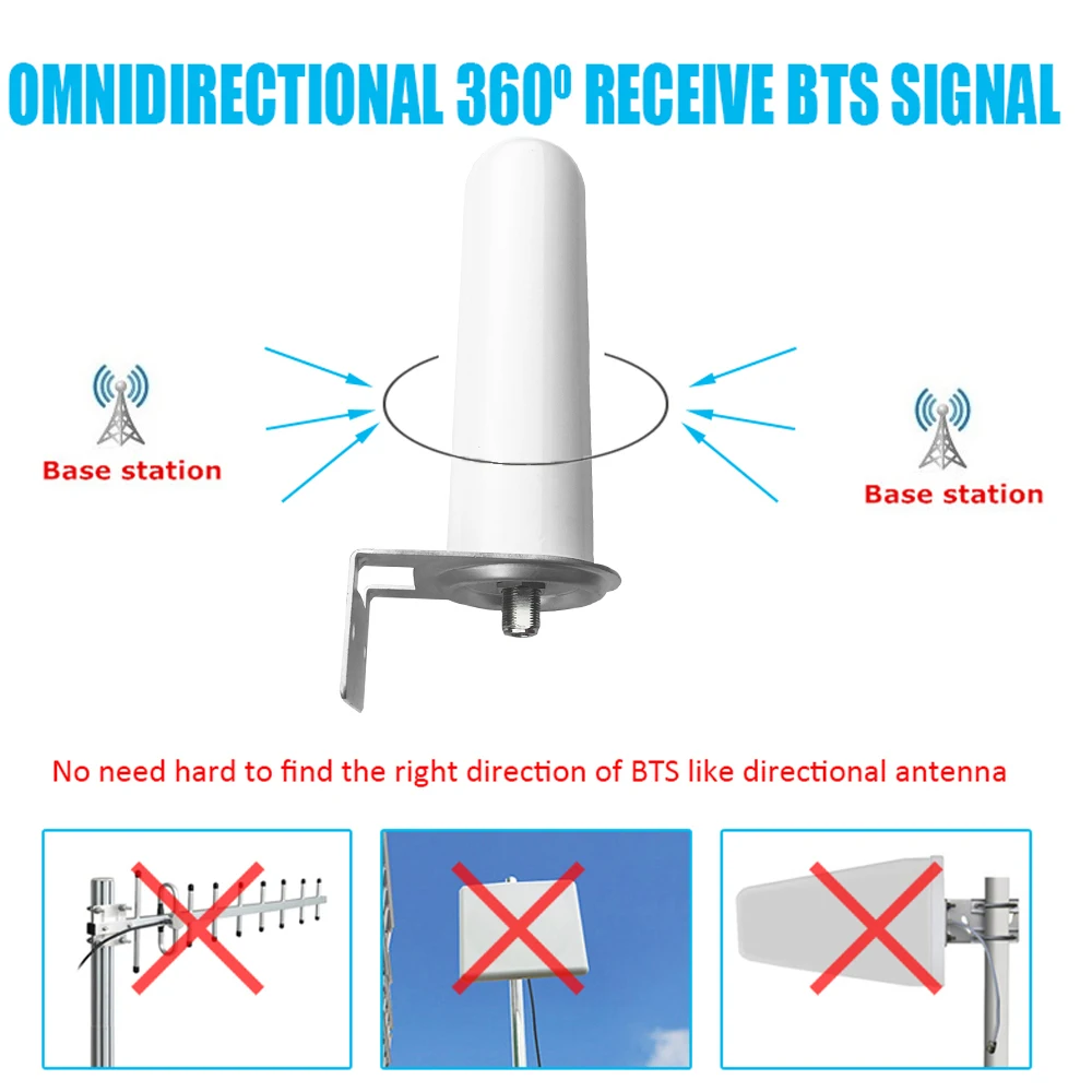 Imagem -03 - Cabo Interno da Antena 10m do Repetidor 9dbi do Sinal para Peças de Cdma Lte Aws Lintratek 360 ° Omnidirection Antena Exterior para 2g 3g 4g