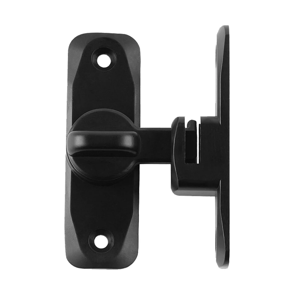 

Sliding Door Latch Right Angle Stainless Steel Heavy Duty 90 Degree Black Finish Adjustable Hole Free Option Door Lock Hardware