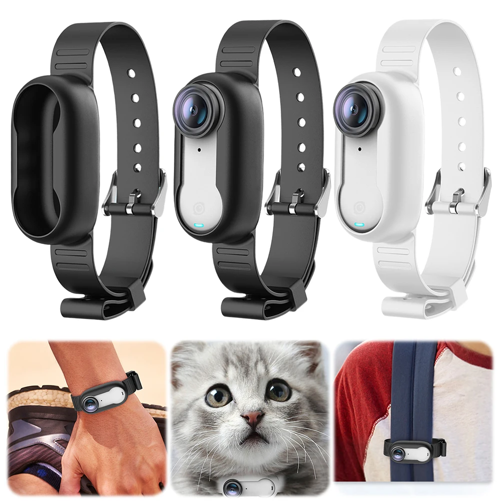 Silicone Hand Wristband Waterproof Adjustable Wrist Strap Hand Strap Anti-Drop Bike Strap for Insta360 GO 3S Sports Camera Mount