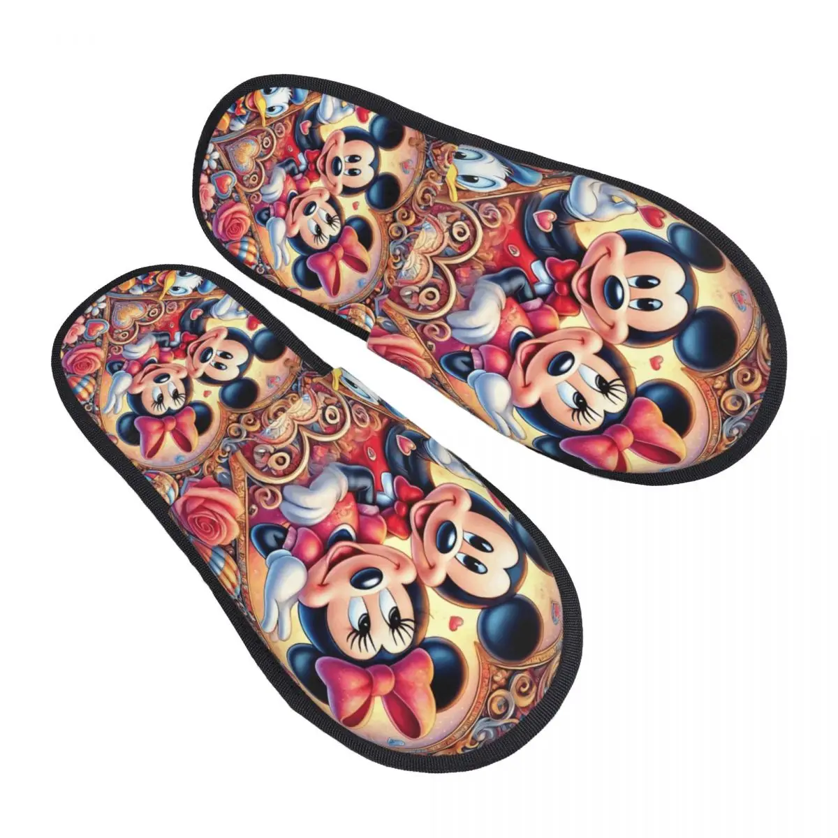 

Женские домашние тапочки из мягкой пены с эффектом памяти в стиле аниме с Минни и Микки Маусом, удобные теплые нескользящие тапочки с героями мультфильмов Kawaii