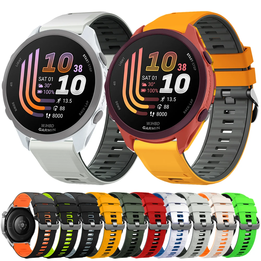 Silikonarmband 20 22mm für Garmin Forerunner 70 170 Music 165 265 255 570 Band Vivoactive 6 5/Venu 4 3 Sq 2 Plus Herren Damen Armband
