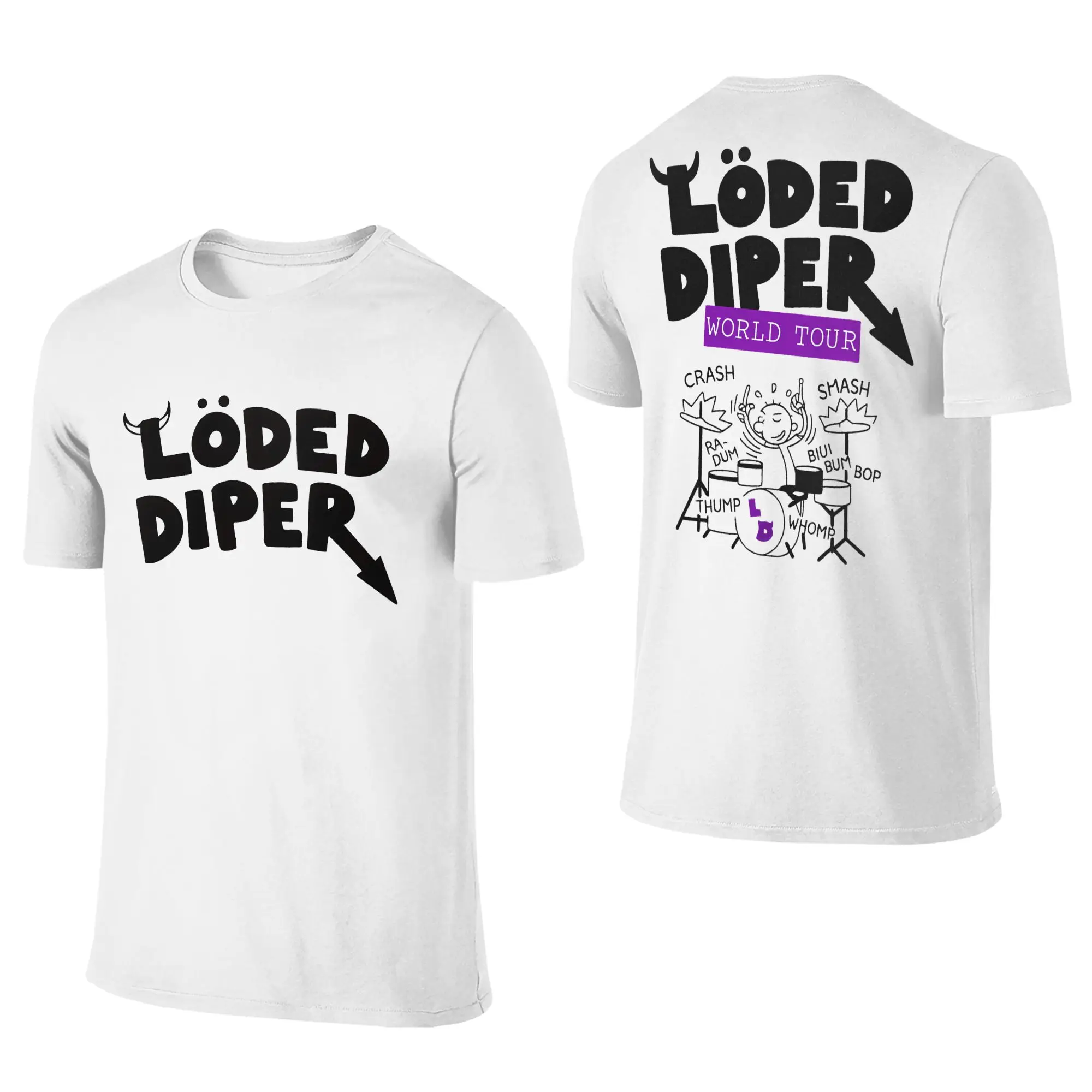 Loded Diper World Tour T-Shirt  Hip Hop T-Shirts Short Sleeve Vintage Tshirt Summer Cotton Crew Neck Plus Size 5XL Tees